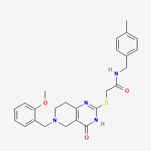 molecular formula C25H28N4O3S B2948754 2-{[6-(2-methoxybenzyl)-4-oxo-3,4,5,6,7,8-hexahydropyrido[4,3-d]pyrimidin-2-yl]sulfanyl}-N-(4-methylbenzyl)acetamide CAS No. 1110971-66-8