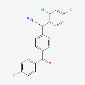 molecular formula C21H12Cl2FNO B2948758 2-(2,4-Dichlorophenyl)-2-[4-(4-fluorobenzoyl)phenyl]acetonitrile CAS No. 339115-06-9