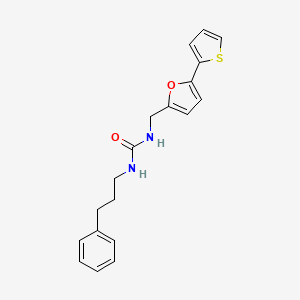1-(3-Phenylpropyl)-3-((5-(thiophen-2-yl)furan-2-yl)methyl)urea