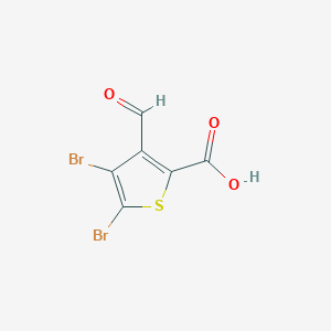 molecular formula C6H2Br2O3S B2948791 4,5-Dibromo-3-formylthiophene-2-carboxylic acid CAS No. 2375261-11-1