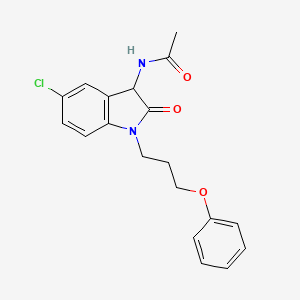 N-(5-chloro-2-oxo-1-(3-phenoxypropyl)indolin-3-yl)acetamide