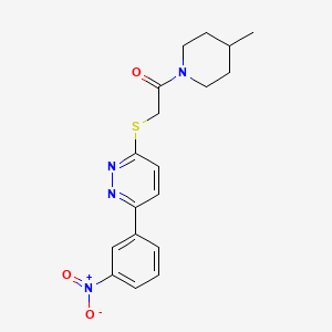 B2948799 1-(4-Methylpiperidin-1-yl)-2-[6-(3-nitrophenyl)pyridazin-3-yl]sulfanylethanone CAS No. 893998-44-2