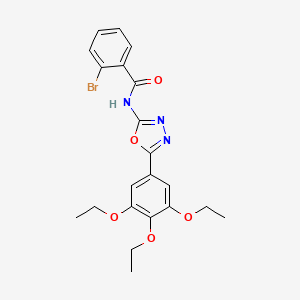 molecular formula C21H22BrN3O5 B2948808 2-bromo-N-[5-(3,4,5-triethoxyphenyl)-1,3,4-oxadiazol-2-yl]benzamide CAS No. 891124-61-1