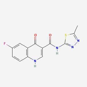 6-fluoro-4-hydroxy-N-(5-methyl-1,3,4-thiadiazol-2-yl)quinoline-3-carboxamide