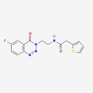 molecular formula C15H13FN4O2S B2948820 N-(2-(6-fluoro-4-oxobenzo[d][1,2,3]triazin-3(4H)-yl)ethyl)-2-(thiophen-2-yl)acetamide CAS No. 1903307-94-7