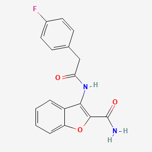 molecular formula C17H13FN2O3 B2948821 3-(2-(4-Fluorophenyl)acetamido)benzofuran-2-carboxamide CAS No. 898354-87-5