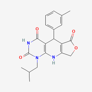 molecular formula C20H21N3O4 B2948822 1-异丁基-5-(间甲苯基)-8,9-二氢呋并[3',4':5,6]吡啶并[2,3-d]嘧啶-2,4,6(1H,3H,5H)-三酮 CAS No. 871548-11-7
