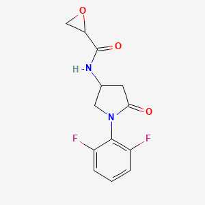molecular formula C13H12F2N2O3 B2948825 N-[1-(2,6-Difluorophenyl)-5-oxopyrrolidin-3-yl]oxirane-2-carboxamide CAS No. 2418722-10-6