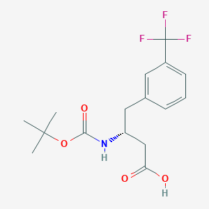 molecular formula C16H20F3NO4 B2948829 (R)-3-((tert-butoxycarbonyl)amino)-4-(3-(trifluoromethyl)phenyl)butanoic acid CAS No. 269726-74-1