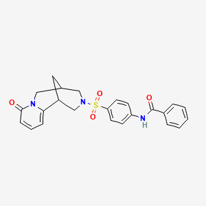 molecular formula C24H23N3O4S B2948848 N-(4-((8-oxo-5,6-dihydro-1H-1,5-methanopyrido[1,2-a][1,5]diazocin-3(2H,4H,8H)-yl)sulfonyl)phenyl)benzamide CAS No. 681270-09-7