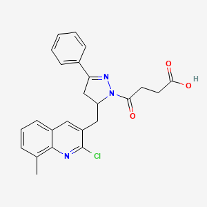 4-(5-((2-chloro-8-methylquinolin-3-yl)methyl)-3-phenyl-4,5-dihydro-1H-pyrazol-1-yl)-4-oxobutanoic acid