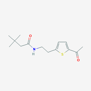 molecular formula C14H21NO2S B2948851 N-(2-(5-acetylthiophen-2-yl)ethyl)-3,3-dimethylbutanamide CAS No. 2034569-44-1