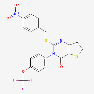 2-((4-nitrobenzyl)thio)-3-(4-(trifluoromethoxy)phenyl)-6,7-dihydrothieno[3,2-d]pyrimidin-4(3H)-one