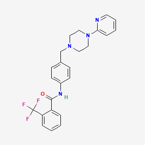 molecular formula C24H23F3N4O B2948883 N-(4-((4-(pyridin-2-yl)piperazin-1-yl)methyl)phenyl)-2-(trifluoromethyl)benzamide CAS No. 1171454-62-8
