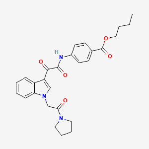 butyl 4-(2-oxo-2-(1-(2-oxo-2-(pyrrolidin-1-yl)ethyl)-1H-indol-3-yl)acetamido)benzoate