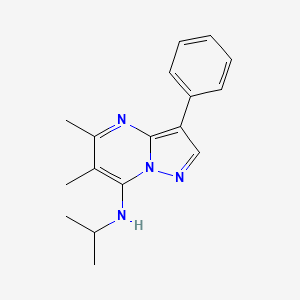 molecular formula C17H20N4 B2948885 N-isopropyl-5,6-dimethyl-3-phenylpyrazolo[1,5-a]pyrimidin-7-amine CAS No. 890618-90-3