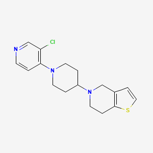 molecular formula C17H20ClN3S B2948902 5-[1-(3-Chloropyridin-4-yl)piperidin-4-yl]-6,7-dihydro-4H-thieno[3,2-c]pyridine CAS No. 2379975-37-6