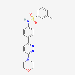 3-methyl-N-[4-(6-morpholin-4-ylpyridazin-3-yl)phenyl]benzenesulfonamide