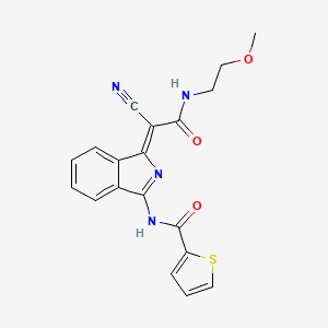 (Z)-N-(1-(1-cyano-2-((2-methoxyethyl)amino)-2-oxoethylidene)-1H-isoindol-3-yl)thiophene-2-carboxamide