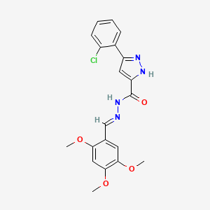 molecular formula C20H19ClN4O4 B2948909 3-(2-chlorophenyl)-N'-[(E)-(2,4,5-trimethoxyphenyl)methylidene]-1H-pyrazole-5-carbohydrazide CAS No. 403650-10-2