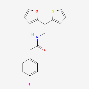 molecular formula C18H16FNO2S B2948912 2-(4-fluorophenyl)-N-[2-(furan-2-yl)-2-(thiophen-2-yl)ethyl]acetamide CAS No. 2097918-98-2