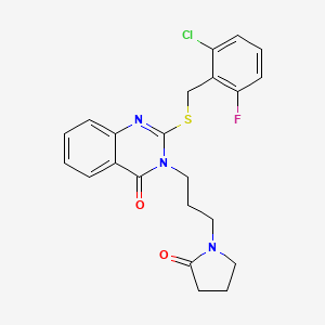 2-((2-chloro-6-fluorobenzyl)thio)-3-(3-(2-oxopyrrolidin-1-yl)propyl)quinazolin-4(3H)-one