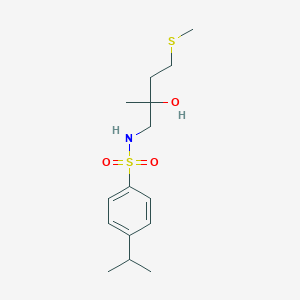 molecular formula C15H25NO3S2 B2948917 N-(2-hydroxy-2-methyl-4-(methylthio)butyl)-4-isopropylbenzenesulfonamide CAS No. 1396751-94-2