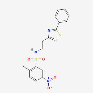 2-methyl-5-nitro-N-(2-(2-phenylthiazol-4-yl)ethyl)benzenesulfonamide
