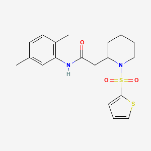 molecular formula C19H24N2O3S2 B2948941 N-(2,5-dimethylphenyl)-2-(1-(thiophen-2-ylsulfonyl)piperidin-2-yl)acetamide CAS No. 1105236-89-2