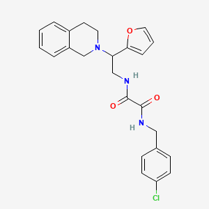 molecular formula C24H24ClN3O3 B2948943 N1-(4-chlorobenzyl)-N2-(2-(3,4-dihydroisoquinolin-2(1H)-yl)-2-(furan-2-yl)ethyl)oxalamide CAS No. 903325-44-0