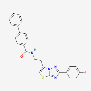 molecular formula C25H19FN4OS B2948951 N-(2-(2-(4-fluorophenyl)thiazolo[3,2-b][1,2,4]triazol-6-yl)ethyl)-[1,1'-biphenyl]-4-carboxamide CAS No. 894030-28-5