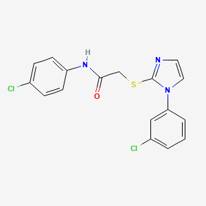 N-(4-chlorophenyl)-2-[1-(3-chlorophenyl)imidazol-2-yl]sulfanylacetamide