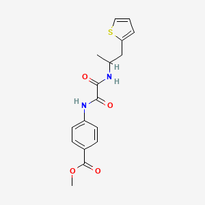 molecular formula C17H18N2O4S B2948953 Methyl 4-(2-oxo-2-((1-(thiophen-2-yl)propan-2-yl)amino)acetamido)benzoate CAS No. 1210925-63-5