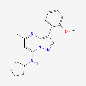 molecular formula C19H22N4O B2948954 N-环戊基-3-(2-甲氧基苯基)-5-甲基吡唑并[1,5-a]嘧啶-7-胺 CAS No. 879575-36-7