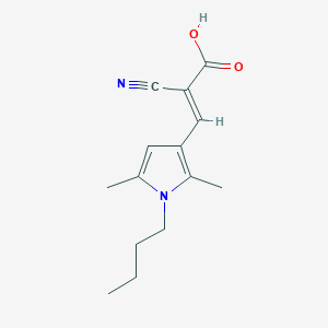 molecular formula C14H18N2O2 B2948959 3-(1-butyl-2,5-dimethyl-1H-pyrrol-3-yl)-2-cyanoprop-2-enoic acid CAS No. 743444-31-7