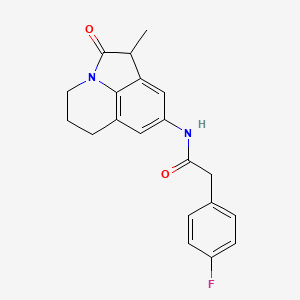 2-(4-Fluorophenyl)-N-(3-methyl-2-oxo-1-azatricyclo[6.3.1.04,12]dodeca-4,6,8(12)-trien-6-yl)acetamide