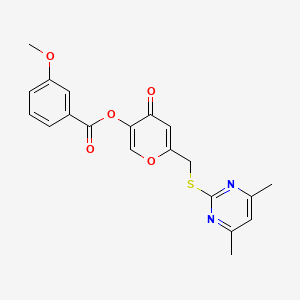 [6-[(4,6-Dimethylpyrimidin-2-yl)sulfanylmethyl]-4-oxopyran-3-yl] 3-methoxybenzoate