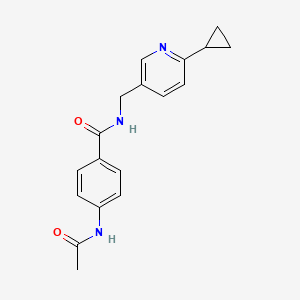 N-[(6-cyclopropylpyridin-3-yl)methyl]-4-acetamidobenzamide