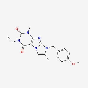 2-Ethyl-6-[(4-methoxyphenyl)methyl]-4,7-dimethylpurino[7,8-a]imidazole-1,3-dione