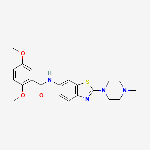 molecular formula C21H24N4O3S B2948990 2,5-dimethoxy-N-(2-(4-methylpiperazin-1-yl)benzo[d]thiazol-6-yl)benzamide CAS No. 1105252-41-2