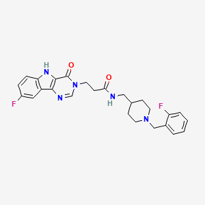 3-(8-fluoro-4-oxo-4,5-dihydro-3H-pyrimido[5,4-b]indol-3-yl)-N-((1-(2-fluorobenzyl)piperidin-4-yl)methyl)propanamide