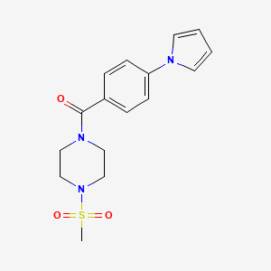 molecular formula C16H19N3O3S B2949012 (4-(1H-pyrrol-1-yl)phenyl)(4-(methylsulfonyl)piperazin-1-yl)methanone CAS No. 1144442-87-4