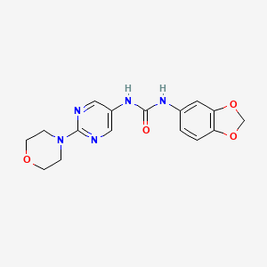 molecular formula C16H17N5O4 B2949014 1-(Benzo[d][1,3]dioxol-5-yl)-3-(2-morpholinopyrimidin-5-yl)urea CAS No. 1396631-66-5