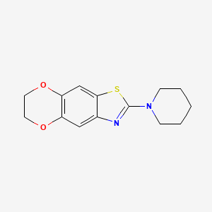 molecular formula C14H16N2O2S B2949019 5-(piperidin-1-yl)-10,13-dioxa-4-thia-6-azatricyclo[7.4.0.0^{3,7}]trideca-1,3(7),5,8-tetraene CAS No. 863001-68-7