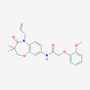 N-(5-allyl-3,3-dimethyl-4-oxo-2,3,4,5-tetrahydrobenzo[b][1,4]oxazepin-8-yl)-2-(2-methoxyphenoxy)acetamide