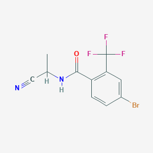 molecular formula C11H8BrF3N2O B2949033 4-bromo-N-(1-cyanoethyl)-2-(trifluoromethyl)benzamide CAS No. 1797851-16-1