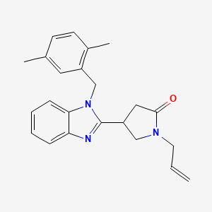 molecular formula C23H25N3O B2949037 1-allyl-4-(1-(2,5-dimethylbenzyl)-1H-benzo[d]imidazol-2-yl)pyrrolidin-2-one CAS No. 876888-13-0