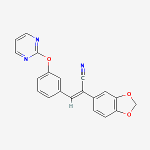 (2Z)-2-(2H-1,3-benzodioxol-5-yl)-3-[3-(pyrimidin-2-yloxy)phenyl]prop-2-enenitrile