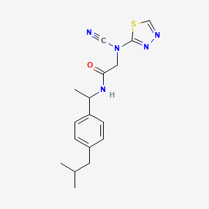 molecular formula C17H21N5OS B2949048 2-[Cyano(1,3,4-thiadiazol-2-yl)amino]-N-[1-[4-(2-methylpropyl)phenyl]ethyl]acetamide CAS No. 2249624-40-4