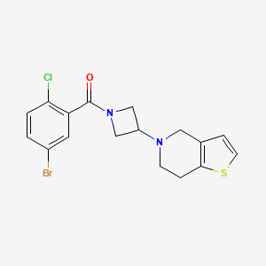 molecular formula C17H16BrClN2OS B2949055 (5-bromo-2-chlorophenyl)(3-(6,7-dihydrothieno[3,2-c]pyridin-5(4H)-yl)azetidin-1-yl)methanone CAS No. 2034361-02-7